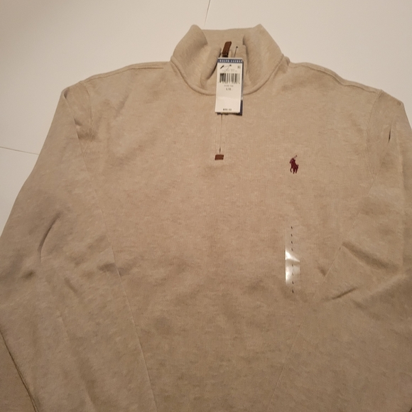 Polo Ralph Lauren Luxury Jersey Quarter-Zip Tan - Picture 14 of 16